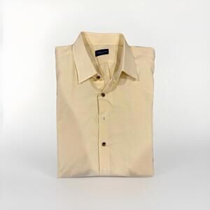CUSTOM PROPER CLOTH MENS YELLOW DRESS SHIRT 17.5 NECK 38.5 SLEEVE GREAT COND!